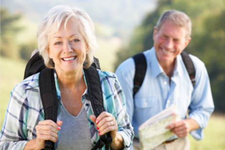 older couple hiking 