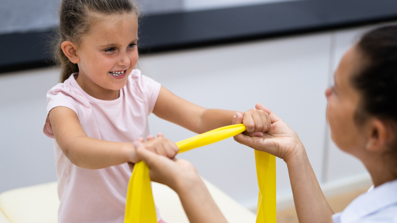 Pediatric Therapy with resistance bands